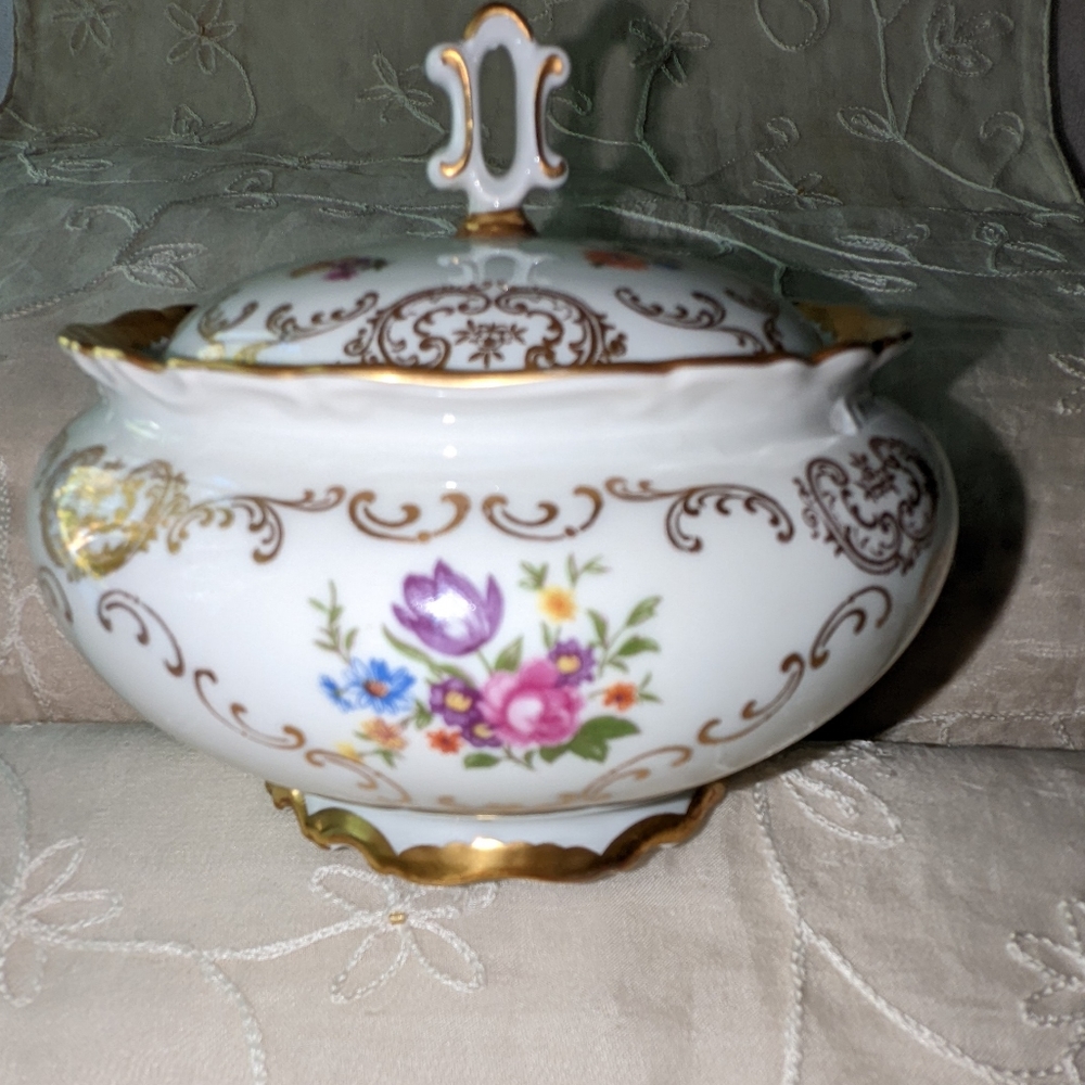 Reichenbach fine china floral dish.
